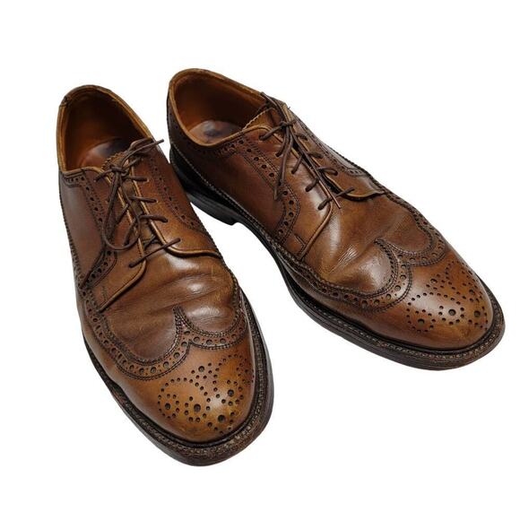 Men's Classic Brown Leather Sole Oxfords Size 11 - Picture 1 of 11